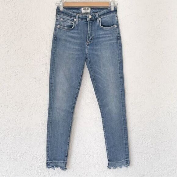 AGOLDE sophie skinny High Waist Raw Hem Jeans 25 - Picture 1 of 10